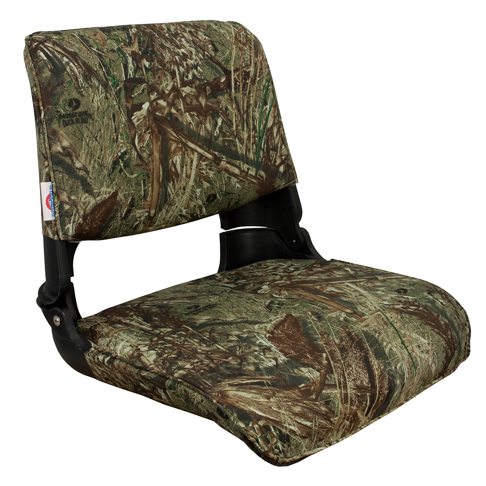 Springfield Skipper Seat, Black Shell with Mossy Oak Duck Blind Cushions